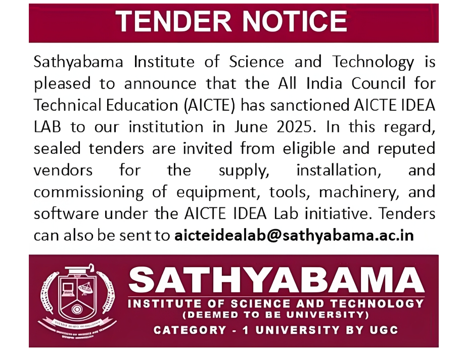 AICTE IDEA LAB- Tender Notification - SIST